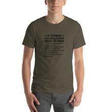Load image into Gallery viewer, 5 things you should about my Papa Unisex T-Shirt